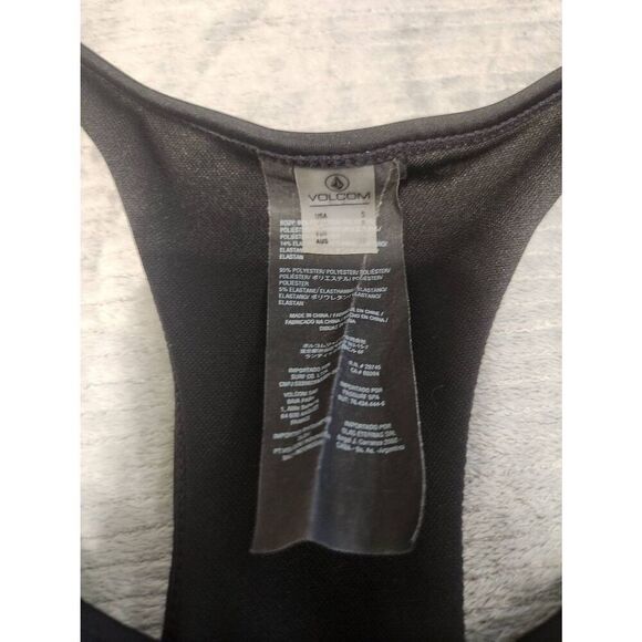 Volcom Juniors' Simply Solid Racerback Tankini Top Size S Black - Picture 3 of 4